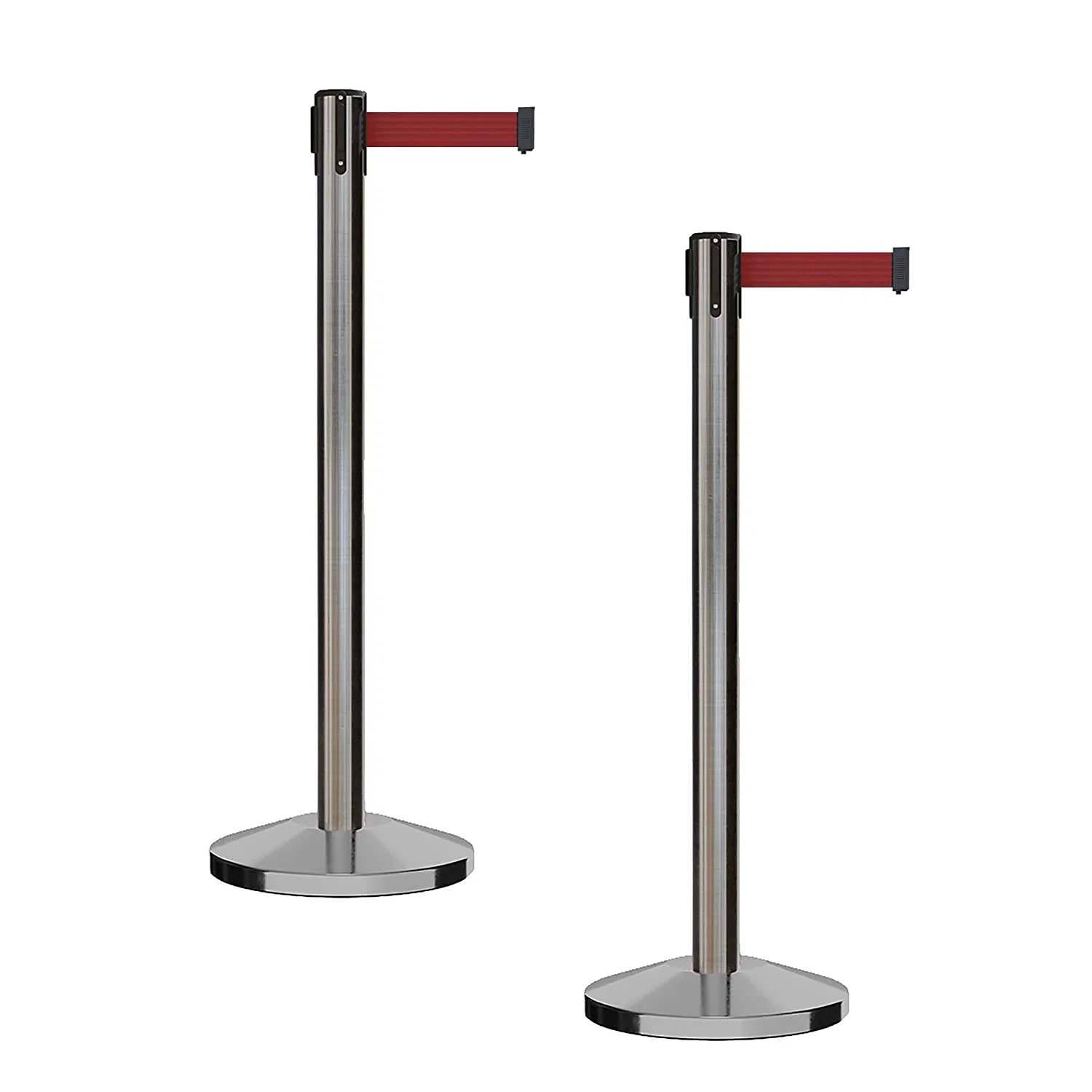 Stainless Steel Stanchion Post Crowd Control Barrier Queue Retractable Belt Railing Stanchion