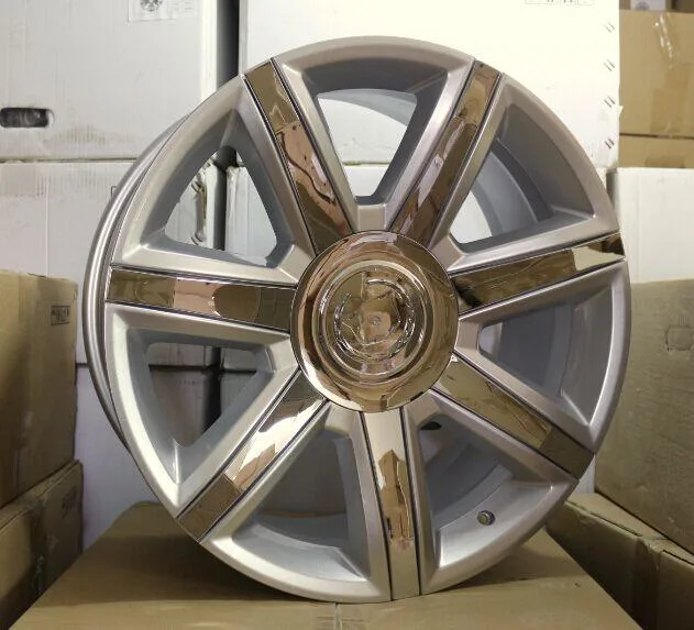 for Cadillac Escalade Passenger Car Low Pressure Process 22*9 Inch Alloy Wheel Rim Silver Color with Chrome Inserts