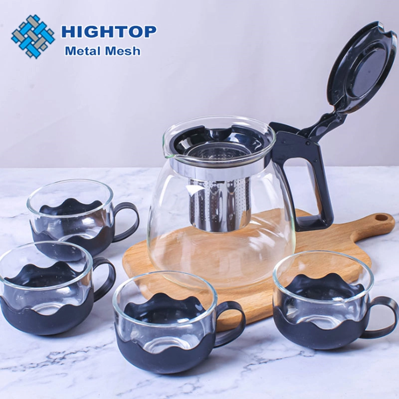 Customize Anti-Spill Double Wall High Borosilicate Glass Tea Pot Set with Filter