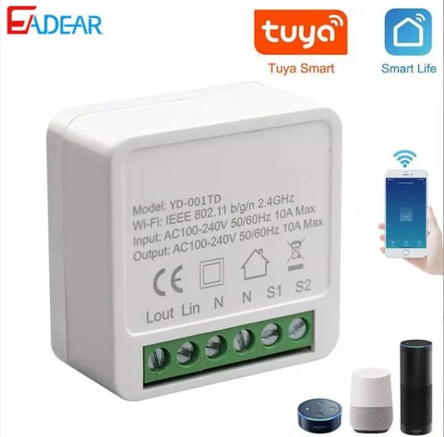 Built-in Acckip Mini WiFi DIY Smart Switch, Support Diversified Control, Using Home, School, Office. White