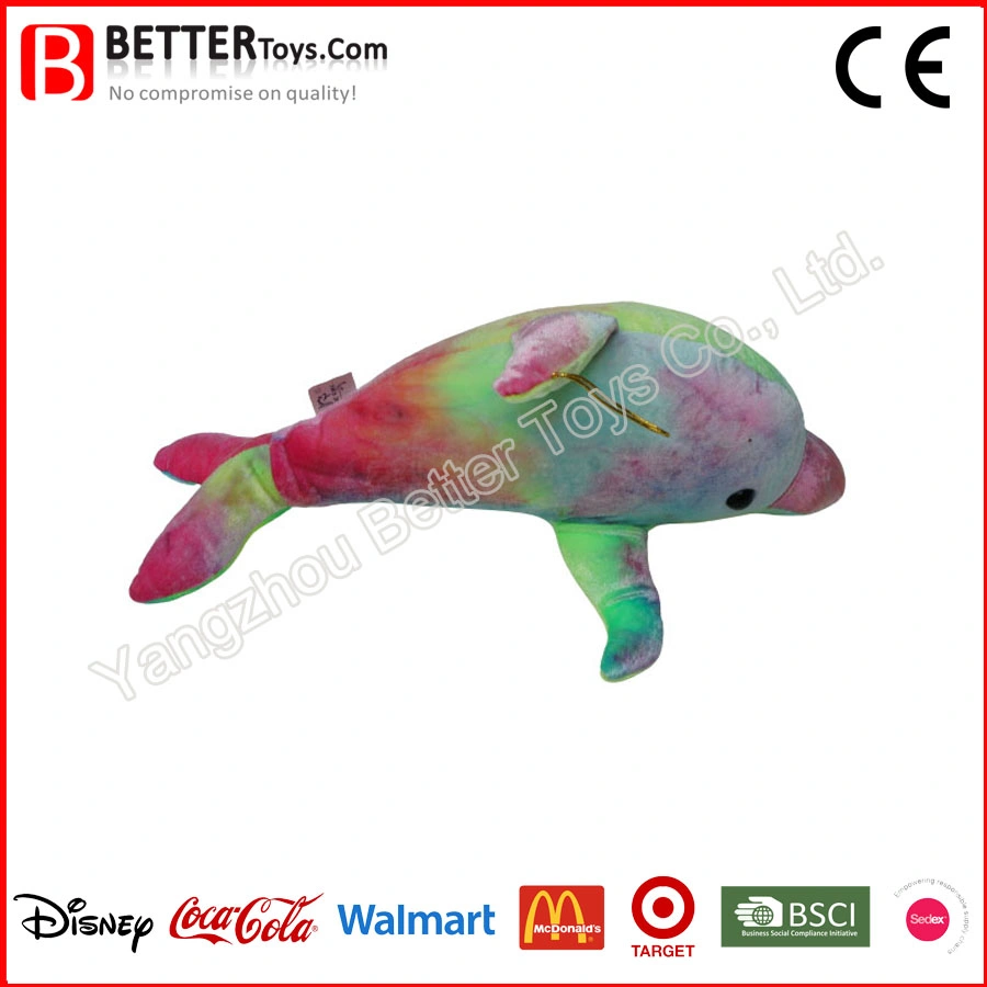 Maßgeschneiderte Gefüllte Plüsch Regenbogen Weichen Delphin Spielzeug