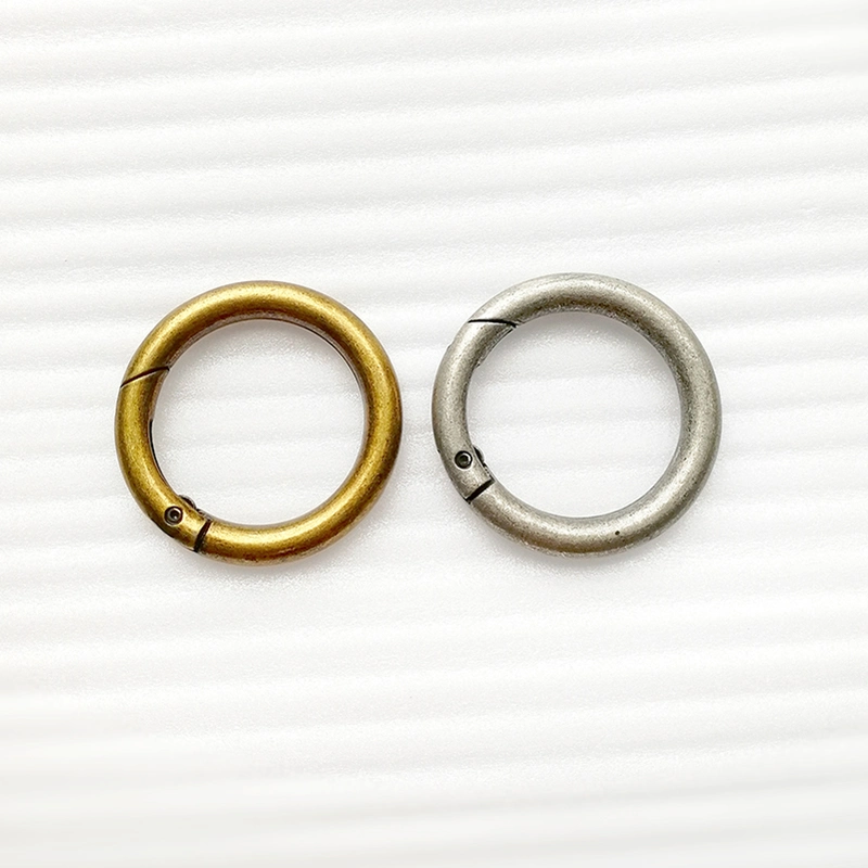 High-End Quality Openable Nickel Brass Metal O-Rings Spring Buckles for Bag Accessories