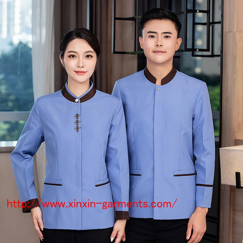 Custom Hotel Clothing Restaurant Hôtel uniformes habillement de serveur et serveuse vêtements (W2347)