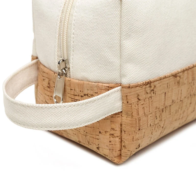 Custom Eco Friendly Organic Cotton Canvas Zipper Packaging Pouch Toiletry Bag