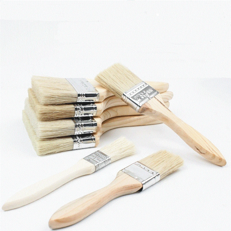 Flat Painting Wall Brushes with Wooden Handle for Decorative