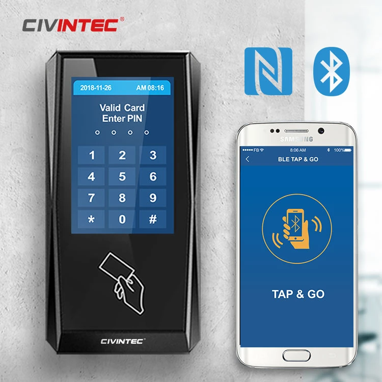 Proximity RFID Keypad BLE Door Access Control and Time Attendance Device Romotely Controlled by Smartphone APP