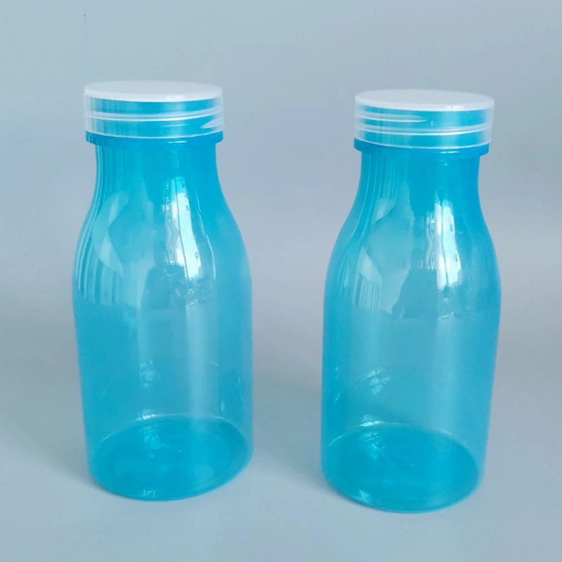 Food Grade 200ml 250ml 300ml Clear Pet Beverage Bttle Plastic Milk Bottle with PP Screw Cap