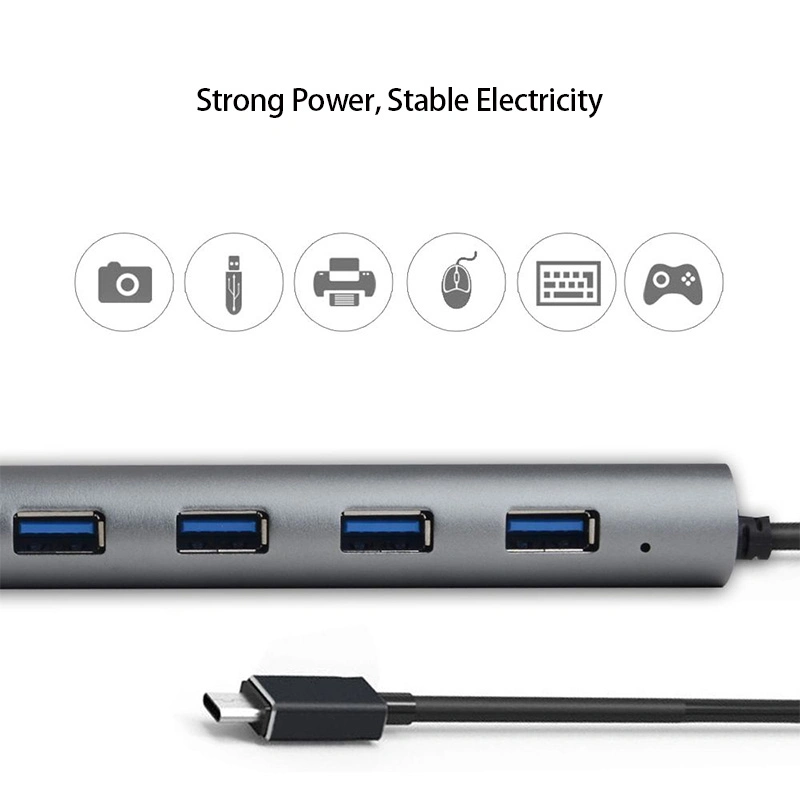 محور USB-C من 7 أطراف USB 3.0 من الألومنيوم