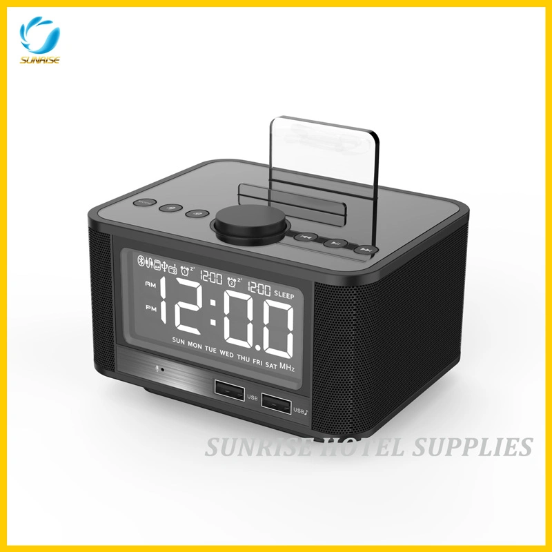 Hotel Guestroom Dual USB Charging Alarm Clock