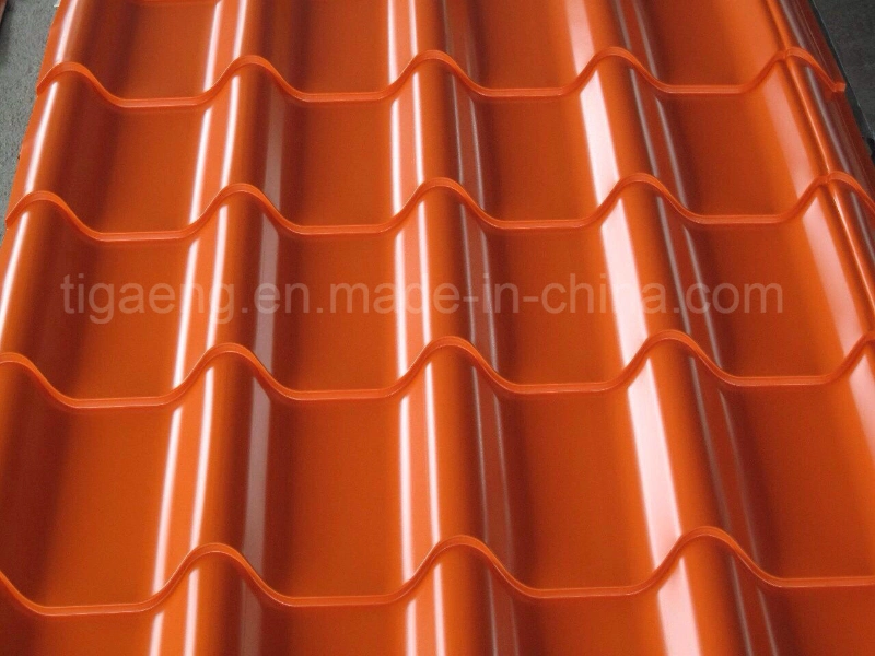 930/980/1050mm Width Step Tiles Colorful Steel Roofing Sheet