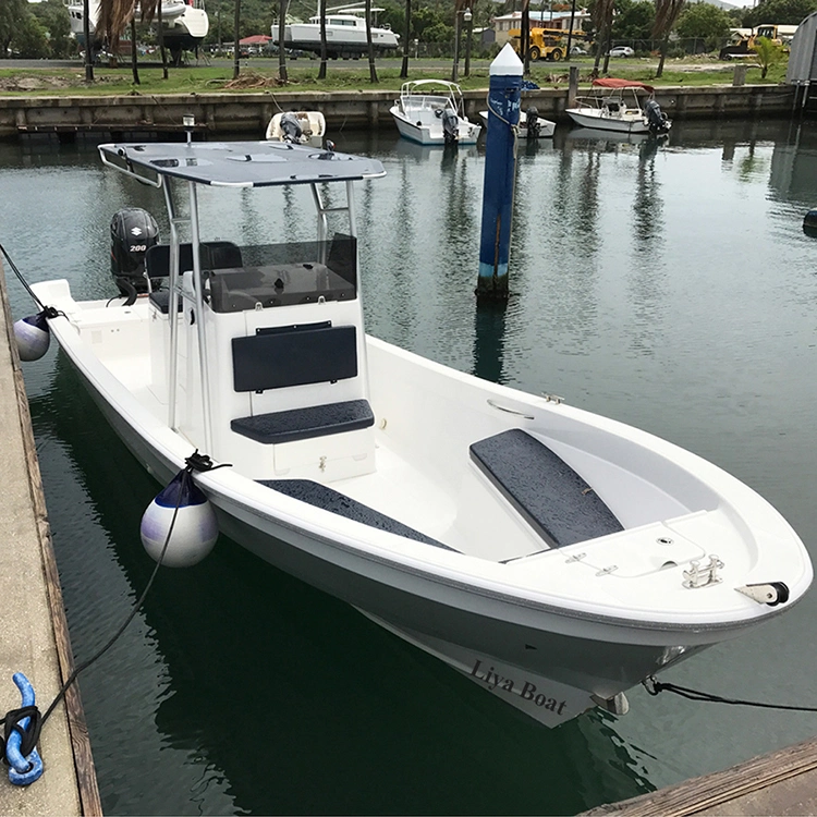 Liya 25feet Speed Fiberglass Boat Outboard Motor Ships for Sale