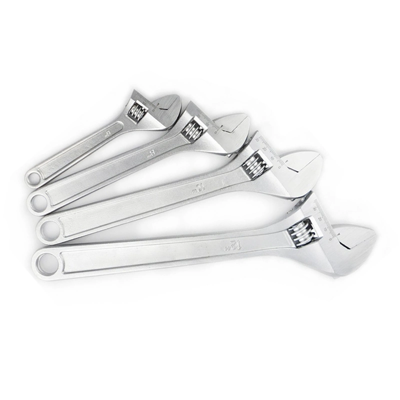 Professional High Carbon Steel Adjustable Spanner 6" 8" 10" 12" 15" 18" 24" Monkey Wrench Chrome Plated Surface Treatment for Repairing