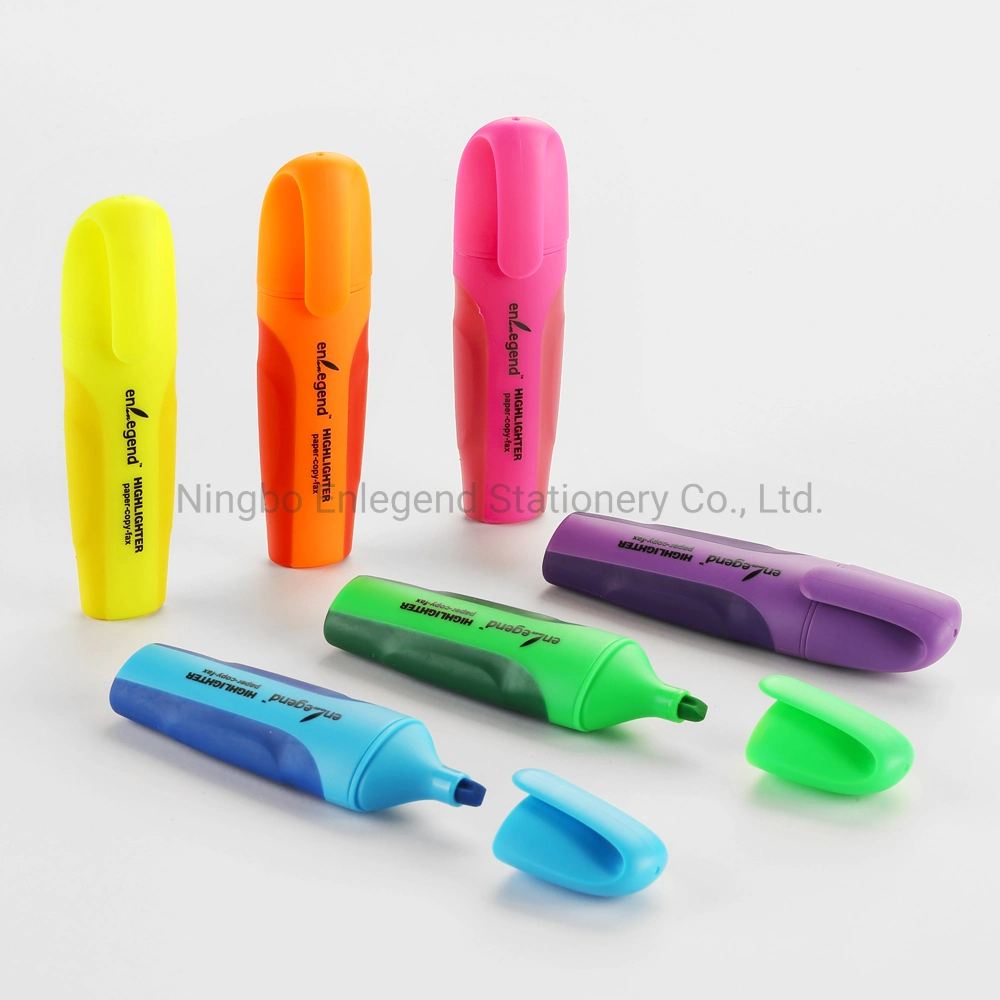 HL7000 Premium Fluorescent Color Highlighter Marker Pen with Rubberized Soft Grip