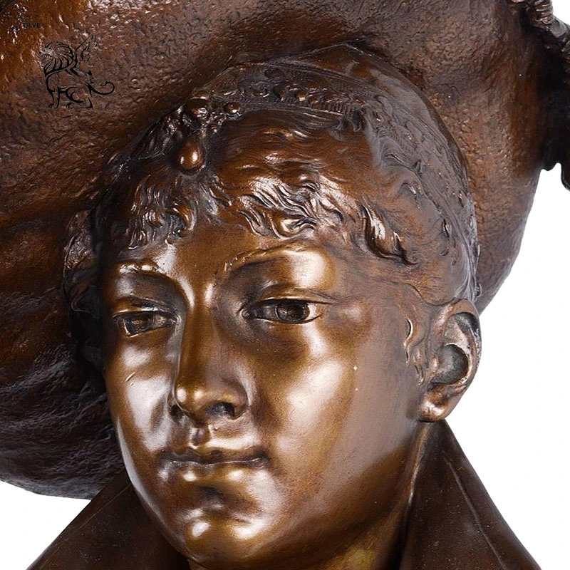 Bronze Roman Female Mannequin Head with Hat Bust Statue Bsg-29