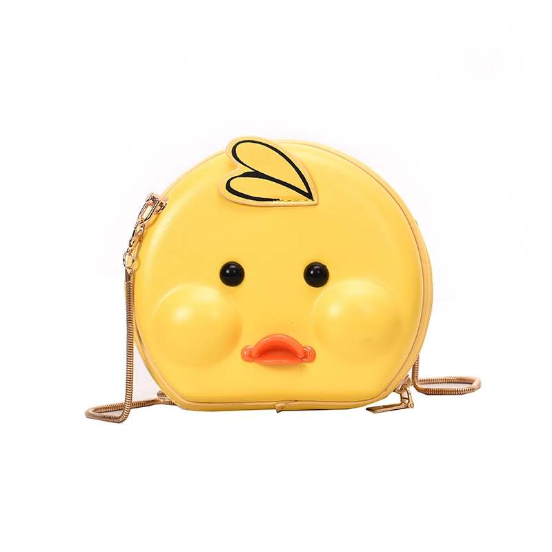 Fashion Cartoon Ducky Ins jaune en caoutchouc PU Filles Sac à bandoulière sac à main drôle Crossbody mini message S'Sac fourre-tout