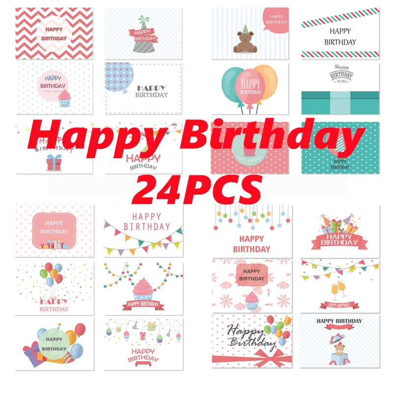 Happy Birthday Wholesale/Supplier 24 Card Sets with Envelopes and Stickers