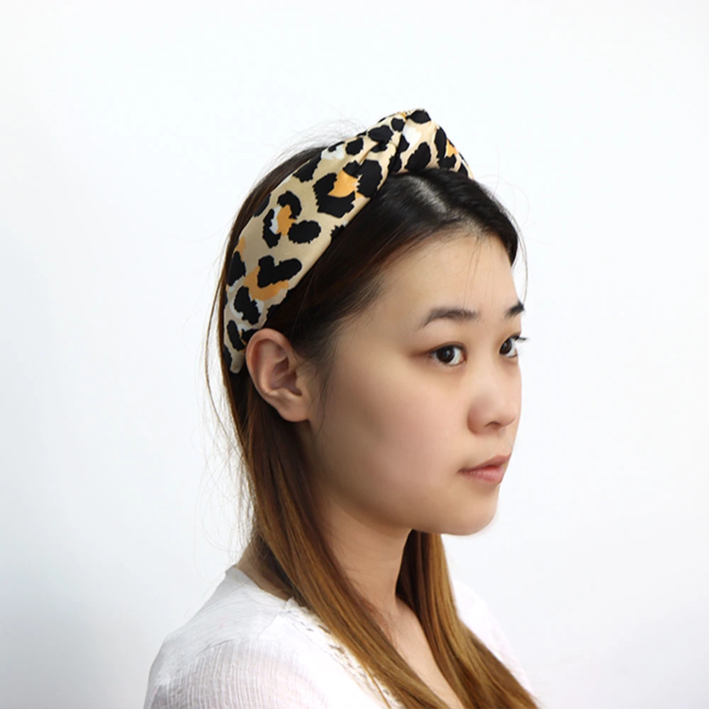 Fashion Fabric Girls Hairband Chain PU Leather Knot Hair Band Headband Adult Women Hair Accessories