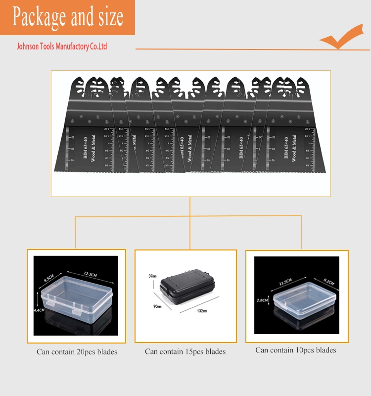 High quality/High cost performance  65*40mm Stainless Steel Bi Metal Quick Release Oscillating Multi Tool Saw Blades for Wood and Metal Cutting