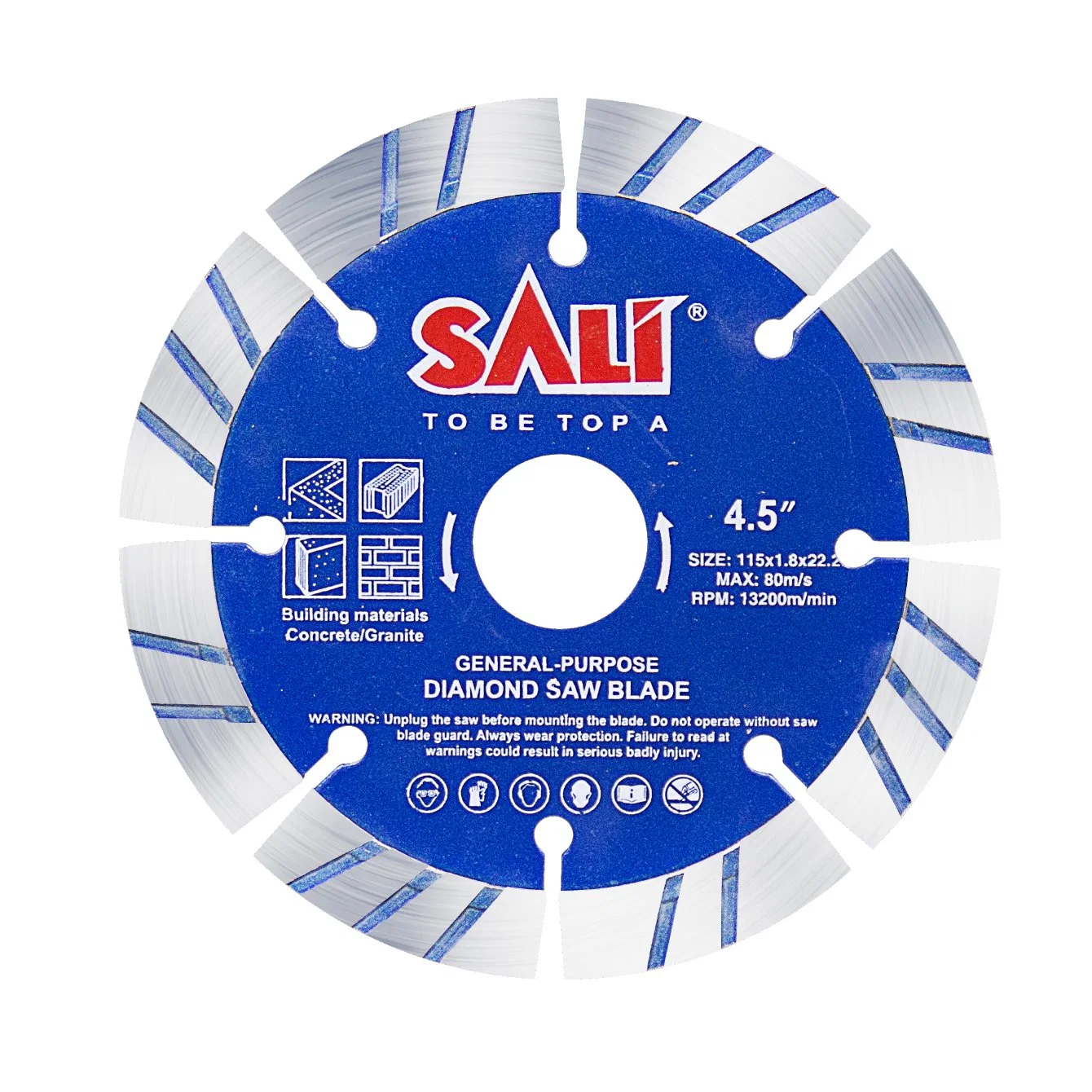 Sali 4.5inch 115*1.8*22.2mm High quality/High cost performance Segment Turbo Diamond Saw Blade