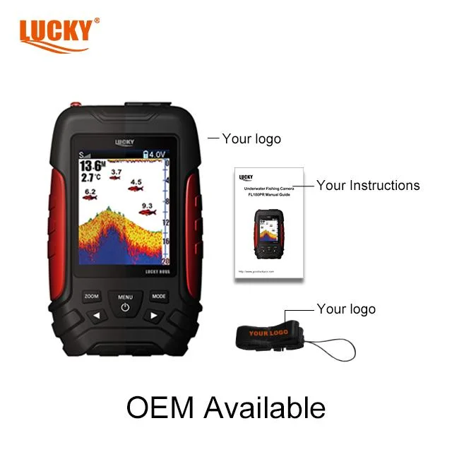 Lucky Fish Finder FL168lic-Wt Colored DOT-Matrix Display with Wireless Sensor and Transducer Dual Use Fish Finder Fishing