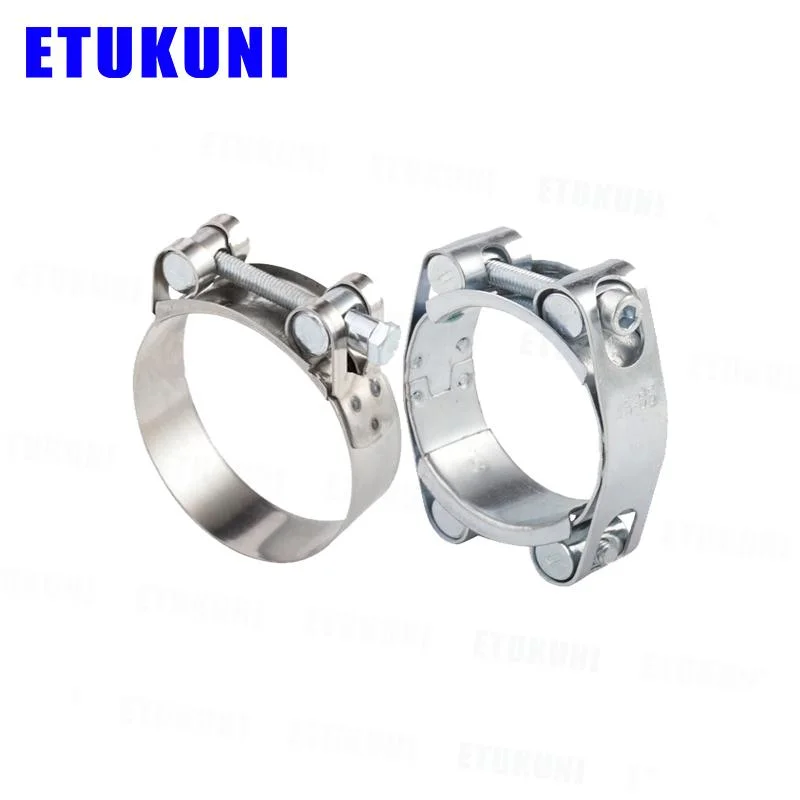 Adjustable Zinc Plated Steel Heavy Duty Hose Clamp for Exhause Pipe with Single Bolt