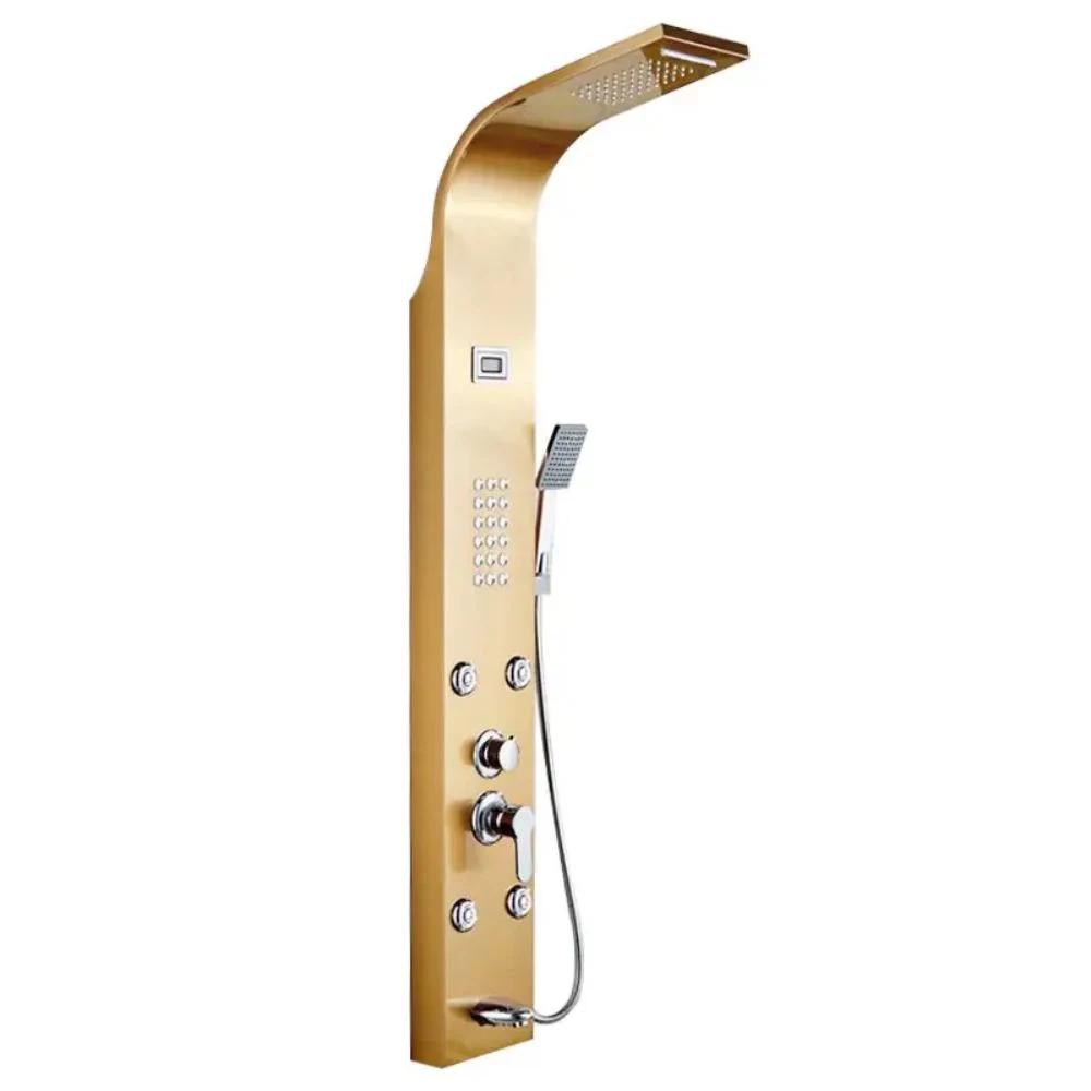 8096 Single Handle Gold Shower Column Five Functions 304 Stainless Steel Bathroom Shower Panel