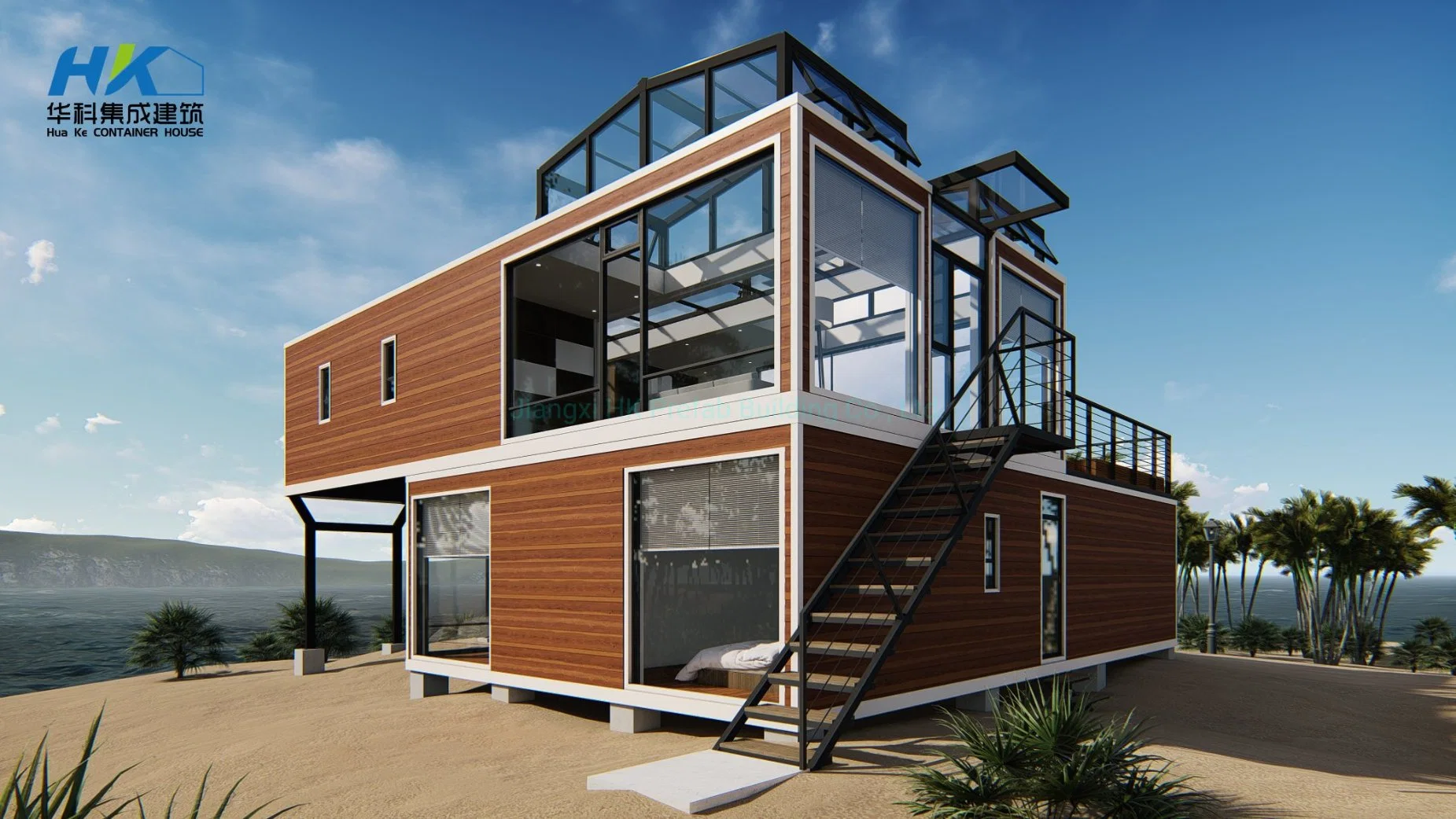 2 Pisos/Quick Monte/Wind-Resistant/Earthquake-Resistant/Luz Fire-Proof Steel/Luxury/Construções prefabricadas/ Prefab House com 4 Quartos