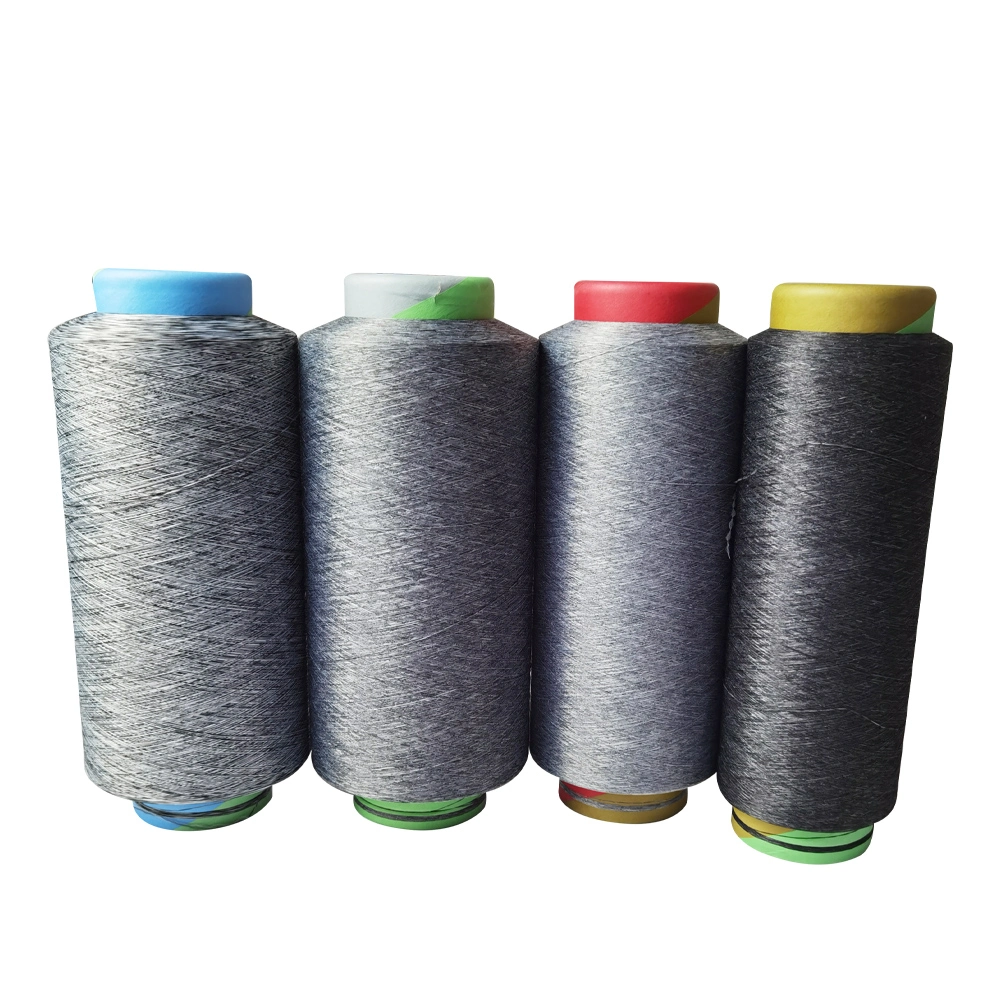 80d Polyester Nylon Mixed DTY Heather Gray Melange Yarn for Seamless