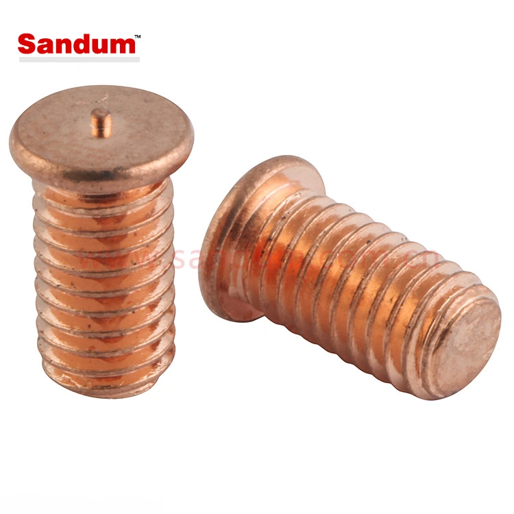 Copper Plated Plain Head Steel Weld Studs with External Threaded