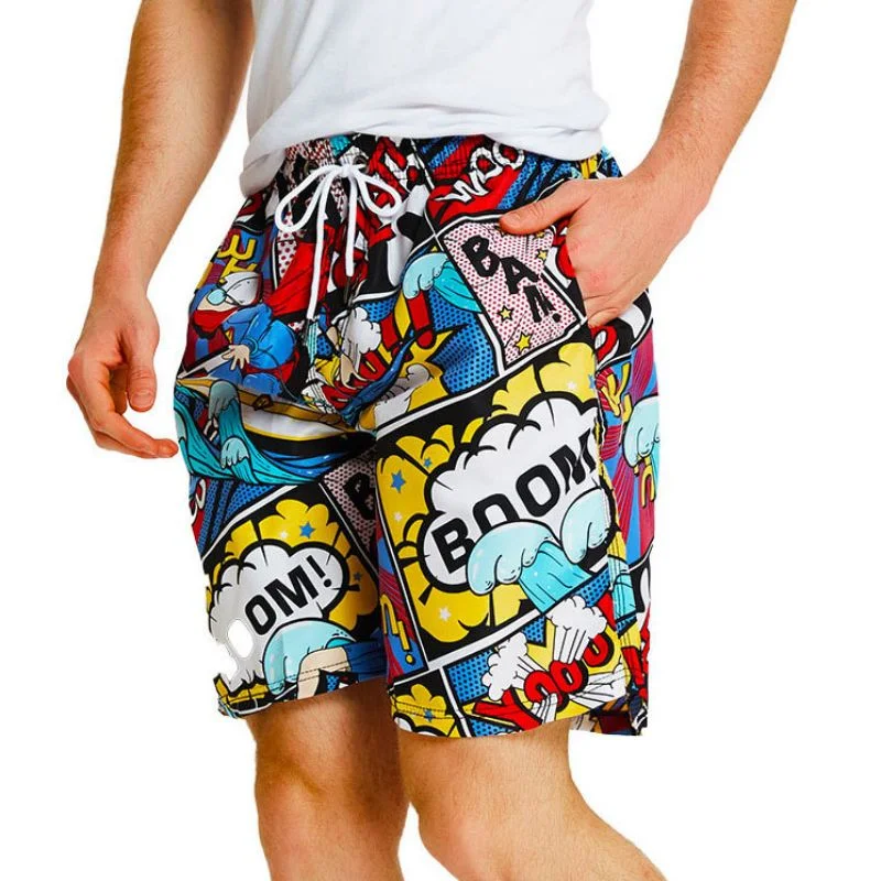 Cartoon Print Breathable Summer Quick Dry Men's Swimwear