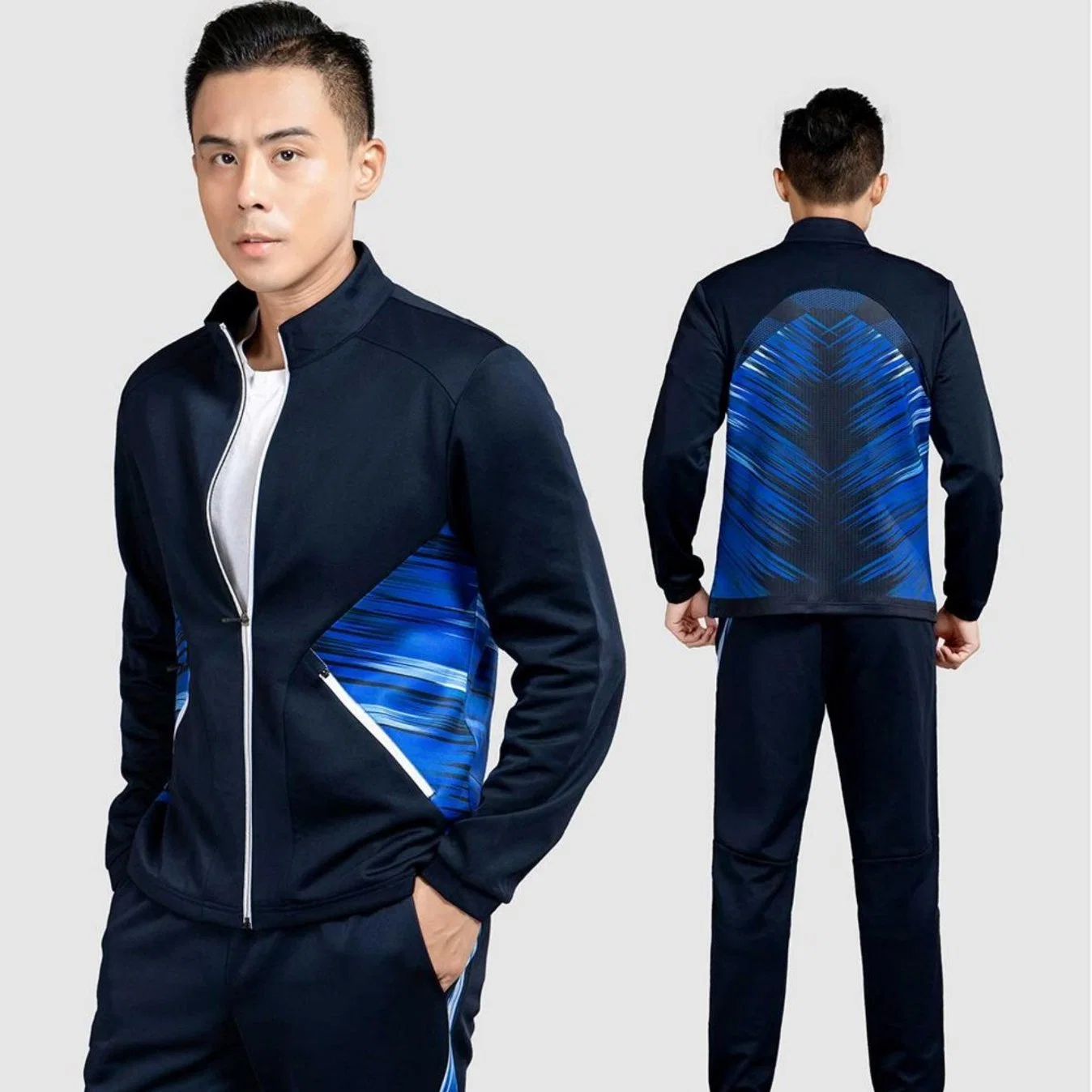 Fashion Printing Zip up Stand Collar Leisure Sports Jacket for Unisex