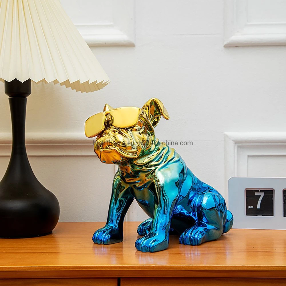 Moda Navidad Regalo Interior Clásico Bulldog Coleccionable Estatua resina Artesanía