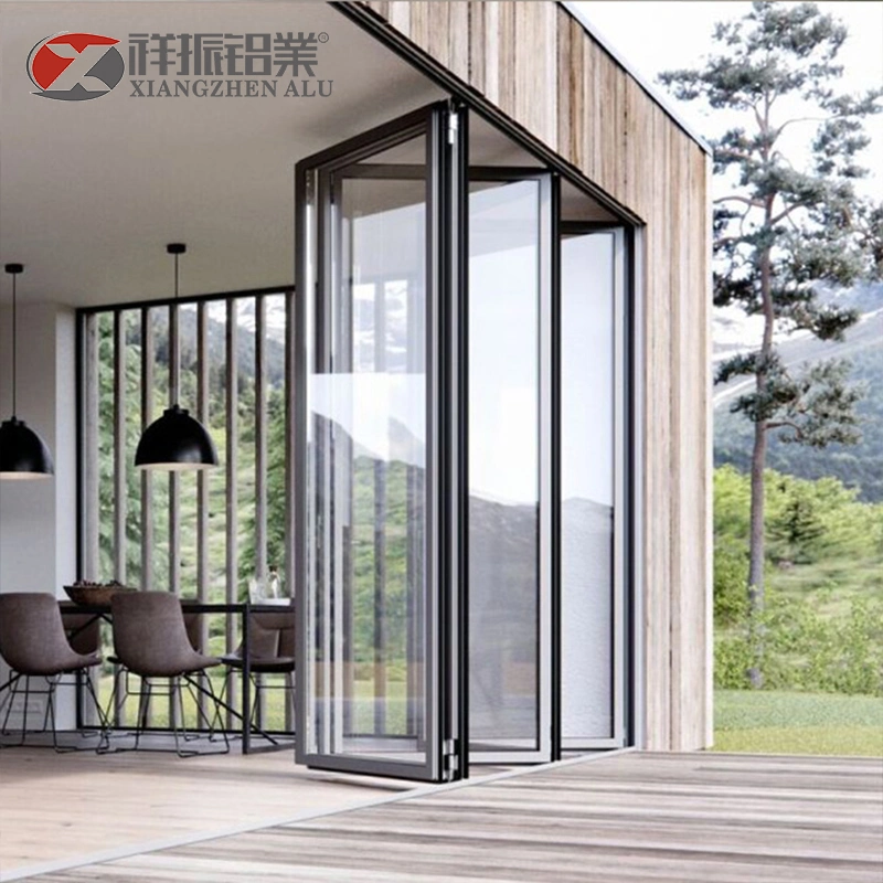 Glas-Schwingtür Preis Philippinen Bi-Folding Horizon Slide Folding Aluminium Türen mit Grill Aluminium außen auf Glas Terrassentür