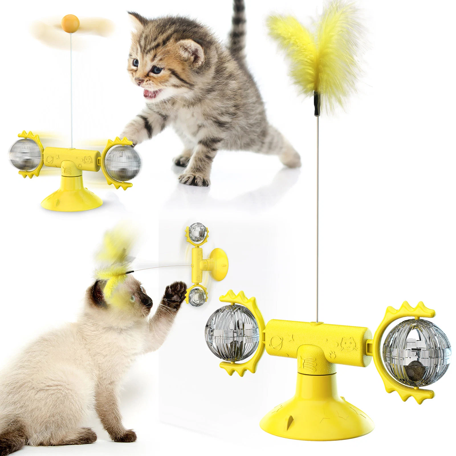 Spinning Windmill Feather Toy Pet Product Pet Supplies Cat Toy