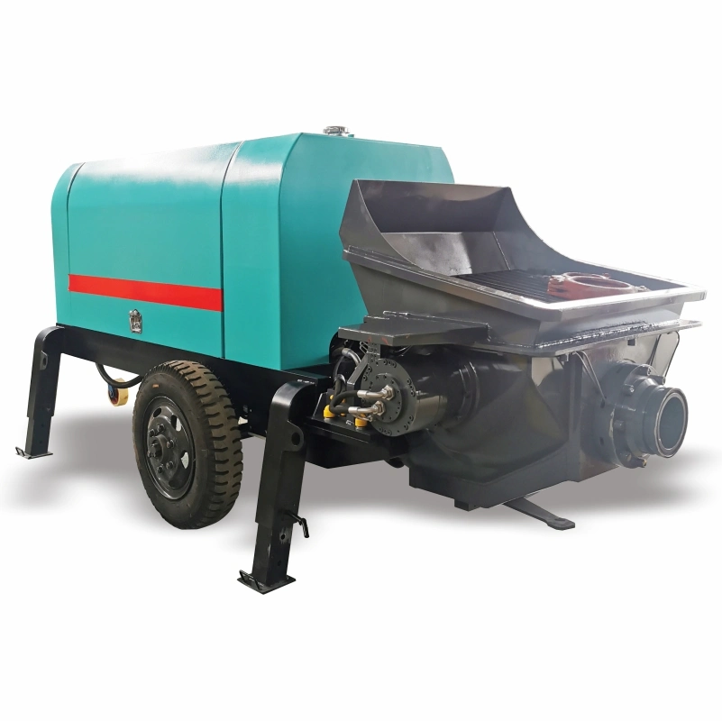 Self Loading Trailer Mounted Stationary Cement Trailer Diesel Cement Pump Machine Small Diesel Engine Pipe Line Mini Concrete Pump