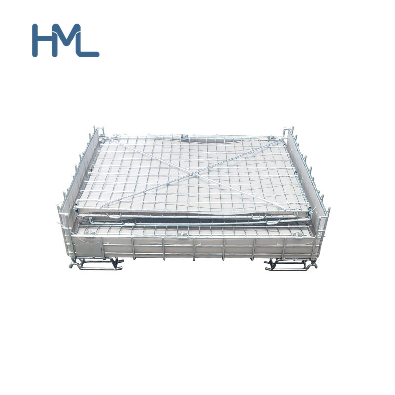 Galvanized Warehouse Durable Wire Mesh Bins for Pet Preform Storage