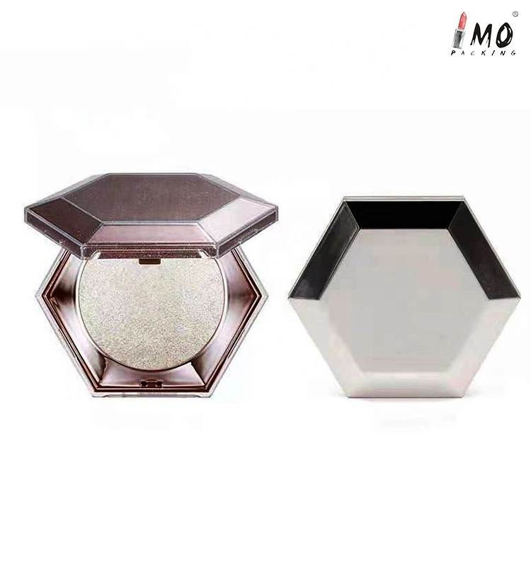 New Hot Sale Shiny Hexagonal Highlight Eyeshadow Compact Powder Case for Make up