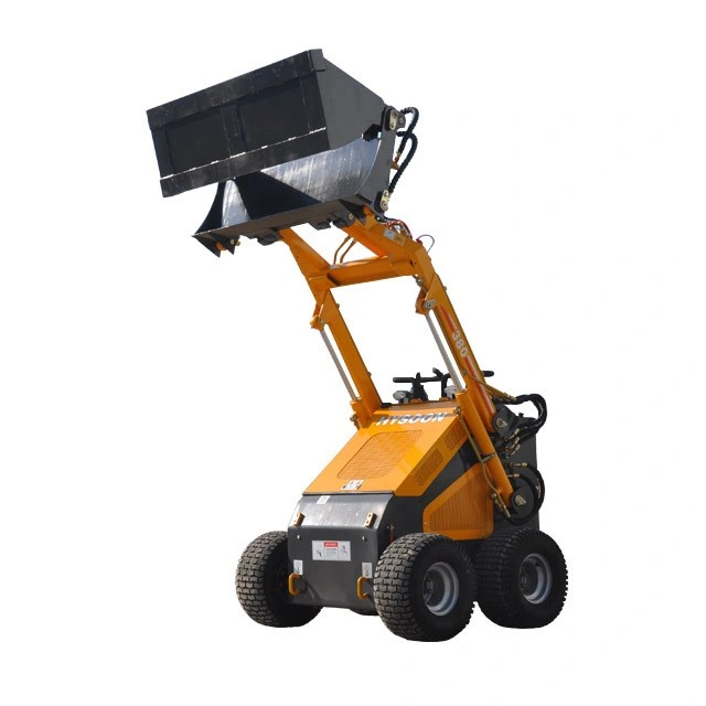 890kg Mini Loader with EPA Engine Hy380 Skid Steer Loader with Sweeper for Road Clean