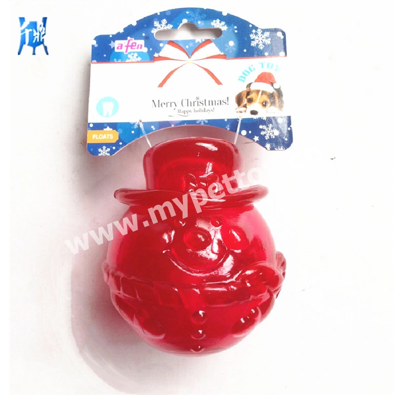 Soft TPR Material Snow Man Christmas Dog Gift Christmas Present Chewing Gel