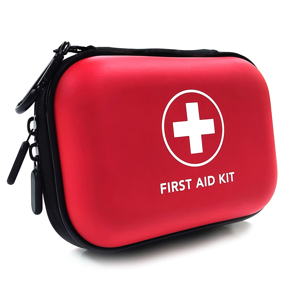 Kit de premiers soins portable en EVA avec logo personnalisé pour voyages en plein air, comprenant des fournitures médicales d'urgence