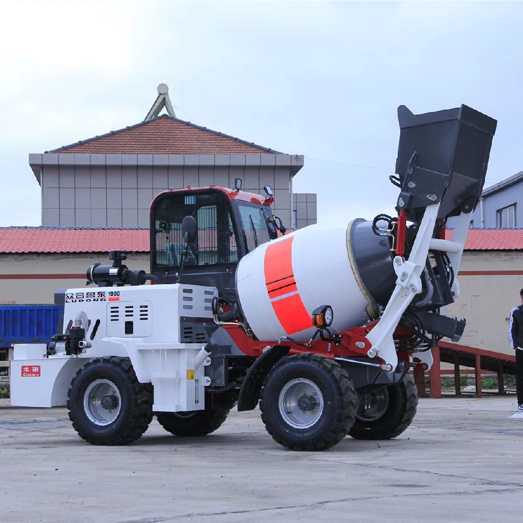 Construction Equipment High Speed Self Loading Horizontal Portable Mobile Diesel Cement Blender Mixing Machinery Self Loading Concrete Mixer