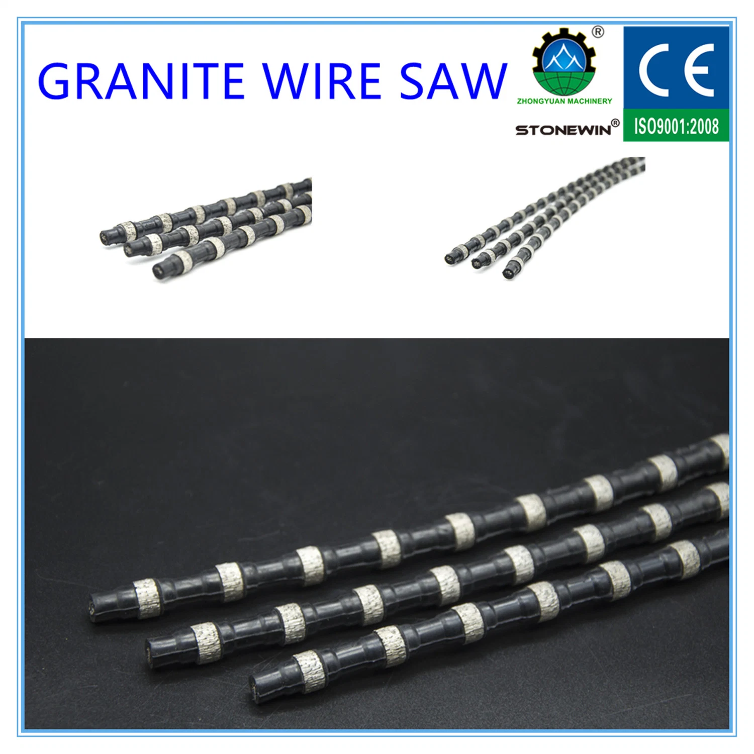 Diamond Cutting Wire Saw 40 Cuentas para el corte de granito de mármol