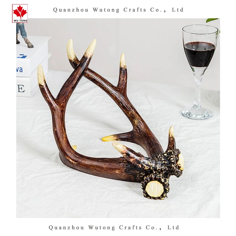 Custom Bottle to The Deer Antlers Figurine Resin Wine Rack