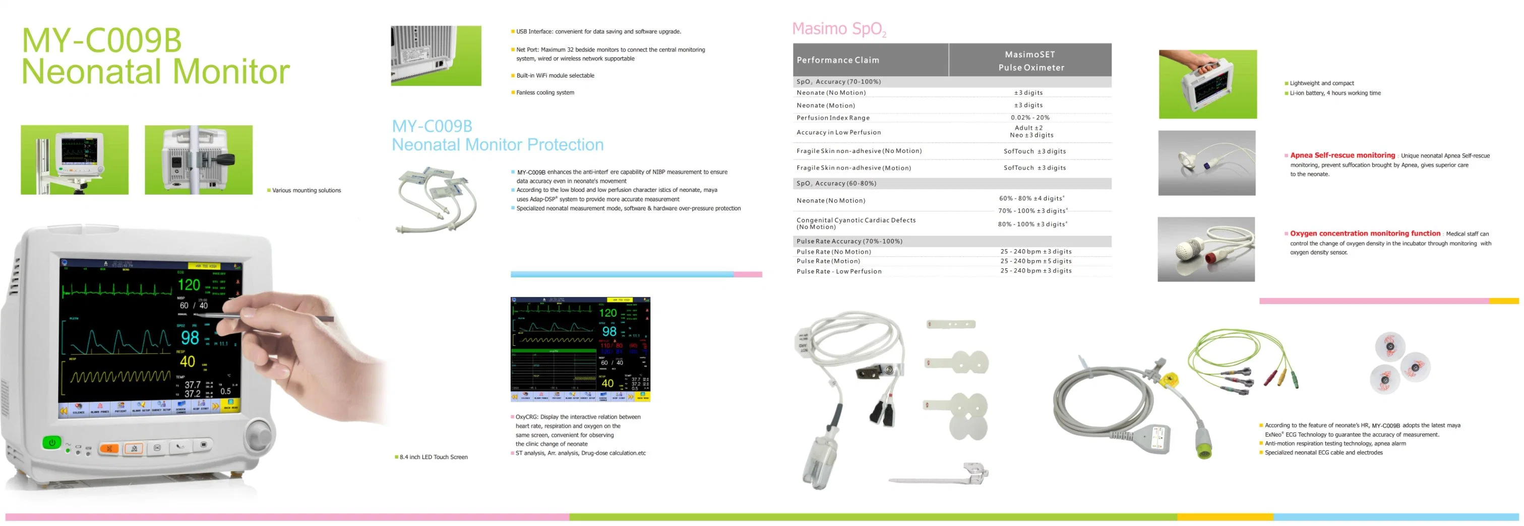 My-C009b 8.4 Inch Medical Specialized Device Emergency Neonatal Patient Monitor Price