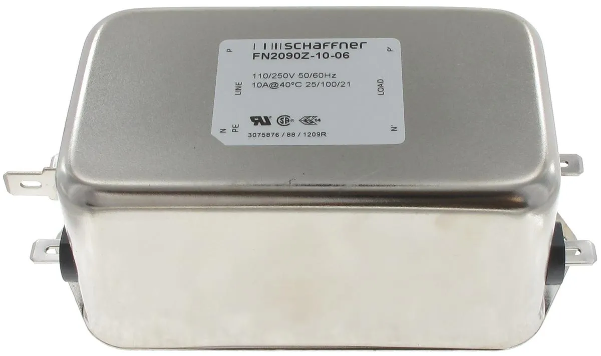 Schaffner Fn2090ll-16-06 einphasiger EMV/EMI-Leitungsfilter 16A 250V AC DC~400Hz Chassismontage, zweistufige Schnellverbindung