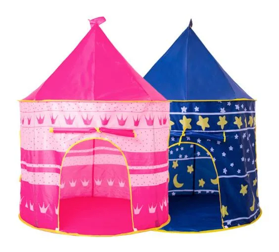 Portable Ultralight Folding Kids Toy Play Tent Princess Castle Tent Blue Color for Boy Baby