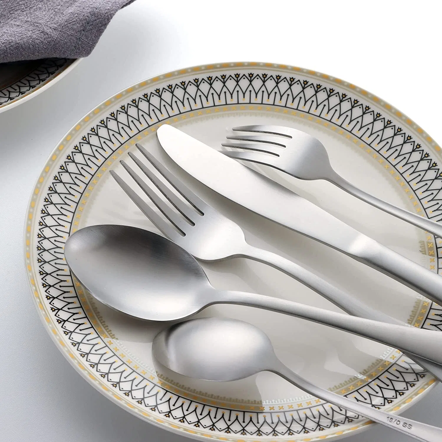 Кухонные принадлежности 16000 Нержавеющая сталь посуда 20 Сервис Silverware Flatware Набор столовых приборов