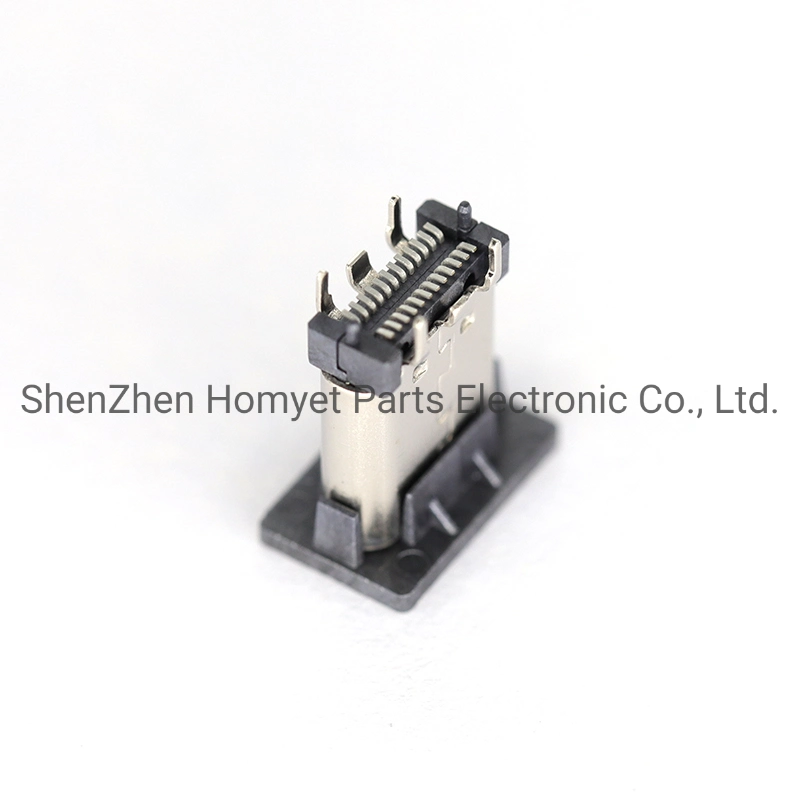 Type-C Connector 24p Vertical Double Paste H = 10.5mm Female Data Interface Base