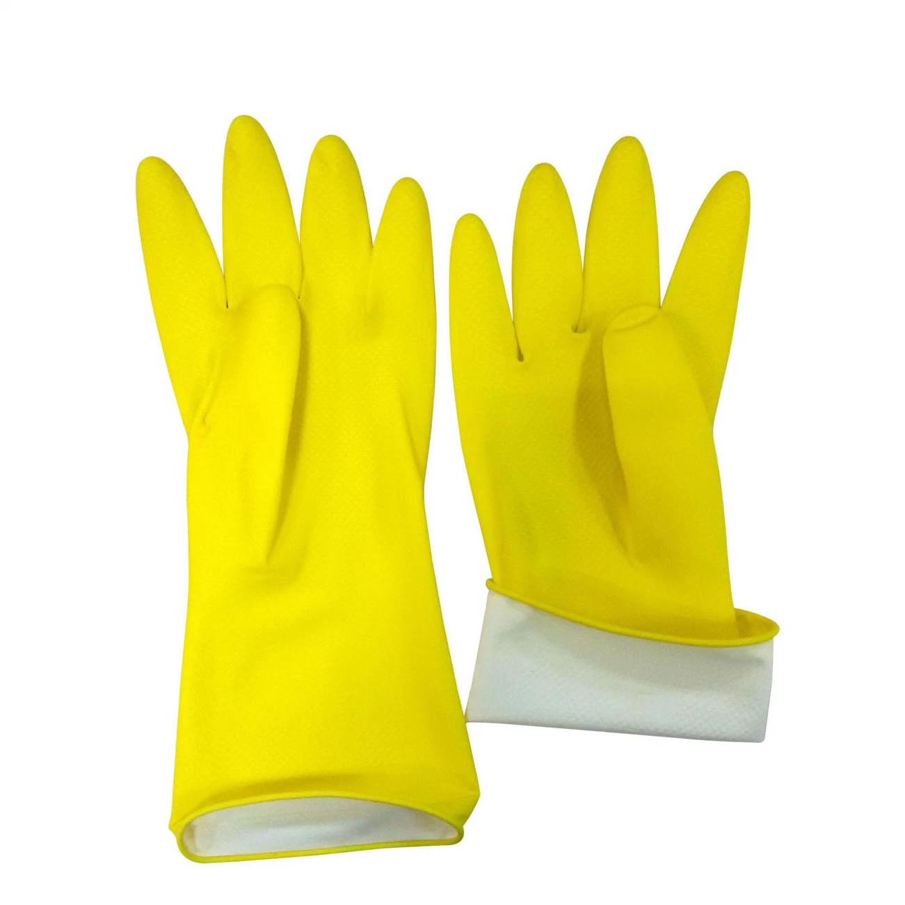 El amarillo de 35g-90g/Par guantes de goma de látex hogar impermeable