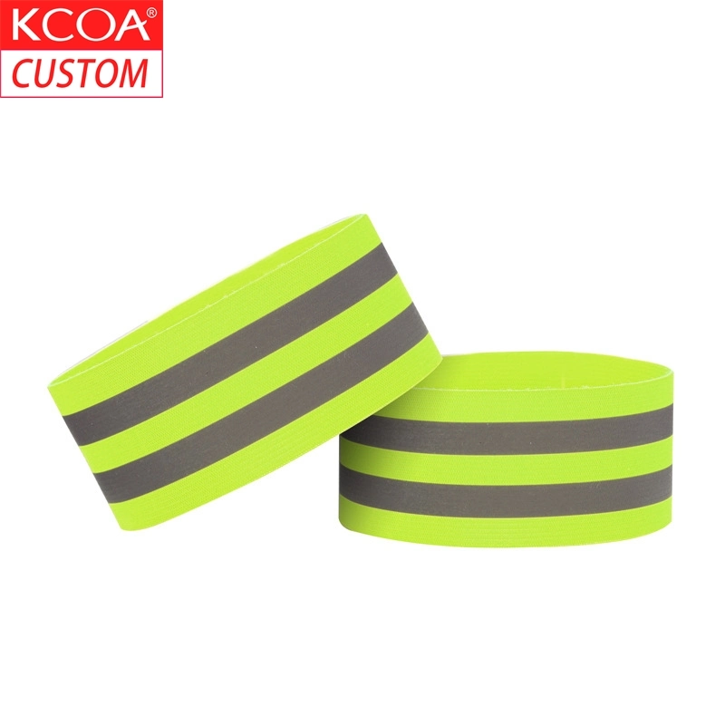 La fábrica China de la moda Fitness elástica de color verde Pulsera reflectante ejecutando personalizado